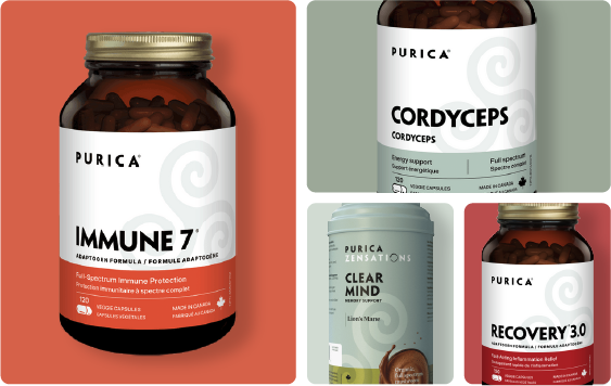Purica Immune 7, Cordyceps, Clear Mind and Recovery 3.0